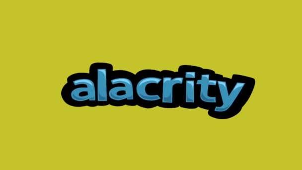 Żółty Ekran Animacji Wideo Napisane Alacrity — Wideo stockowe