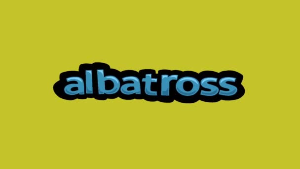 Geel Scherm Animatie Video Geschreven Albatross — Stockvideo