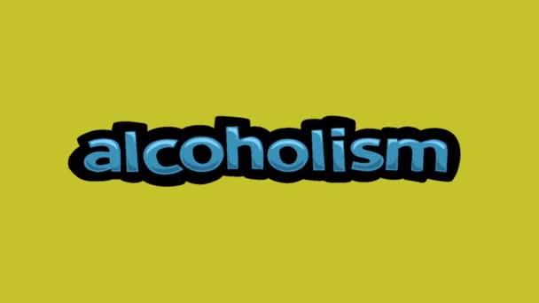 Żółty Ekran Animacji Wideo Napisane Alcoholism — Wideo stockowe
