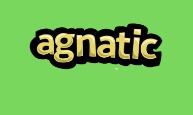 Yeşil zemin üzerinde AGNATIC yazma vektör tasarımı çok basit ve çok havalı
