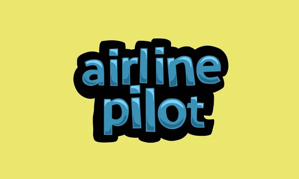 Airline Pilot Writing Vector Design Yellow Background Very Simple Very — Stock Vector