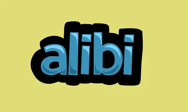 Alibi Schreibvektordesign Auf Gelbem Hintergrund Sehr Einfach Und Sehr Cool — Stockvektor