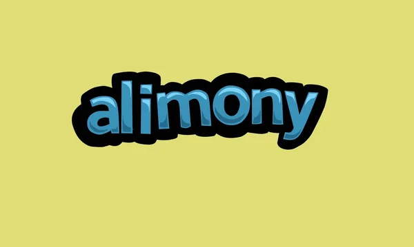 Alimony Writing Vector Design Yellow Background Very Simple Very Cool — Stock Vector