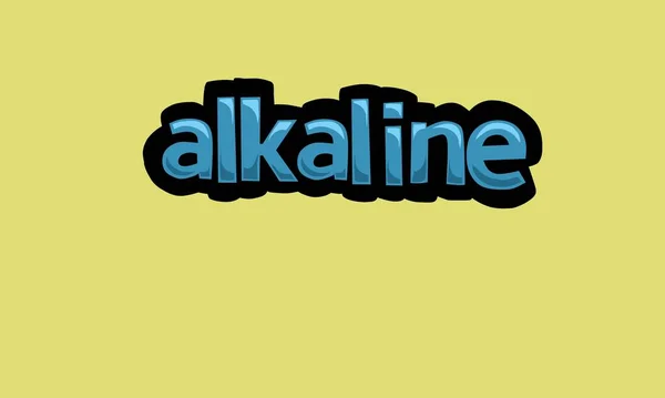 黄色背景下的Alkaline写作向量设计非常简单且非常酷 — 图库矢量图片