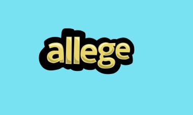 Mavi arkaplanda ALLEGE yazma vektörü tasarımı çok basit ve çok havalı