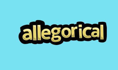 Mavi arkaplanda ALLEGORICAL yazma vektör tasarımı çok basit ve çok havalı