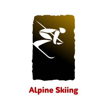 Beyaz bir arkaplanda izole edilmiş kış sporları ikonu