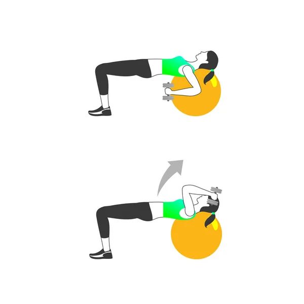Fitnessoefeningen voor sterke rug- en biceps — Stockvector