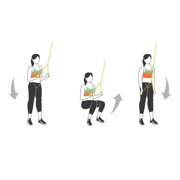 Упражнения для крепких спины и бицепсов — стоковый вектор