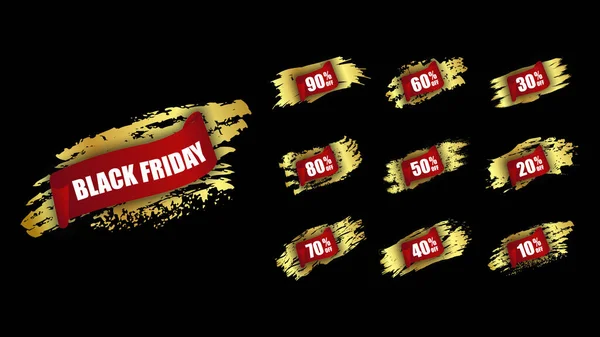 Set Black Friday Sale Labels Set Black Friday Sale Labels — Stock Vector