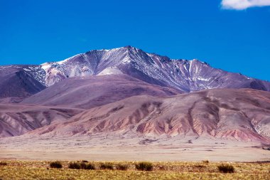 Kosh-Agach köyünün yakınlarındaki Chui steppe ve Altai dağları. Sibirya, Altai Cumhuriyeti 'nin Kosh-Agachsky ilçesi