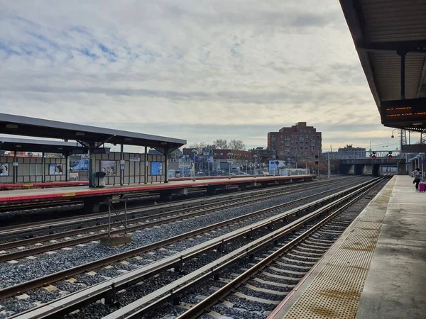 Woodside Ist Eine Station Der Main Line Der Long Island — Stockfoto