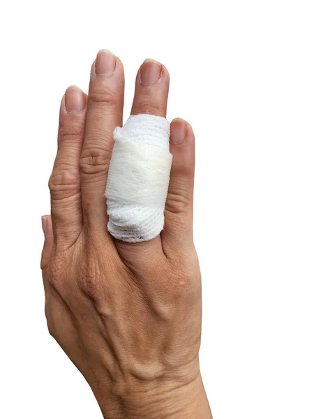 Cover Wound Gauze Wrapping Wound Prevent Infection Inflammation Avoid Exposure — Stock Photo, Image