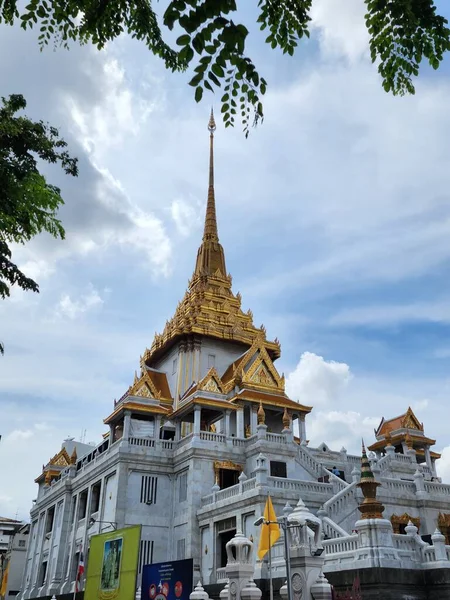 Wat Traimit Wittayaram Old Temple Houses Beautiful Sacred Golden Buddha — Stock Photo, Image