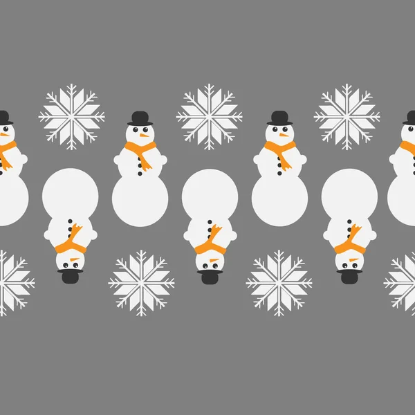 Απρόσκοπτη Μοτίβο Άπειρο Μοτίβο Χαριτωμένο Χριστούγεννα Εικονογράφηση Χιονάνθρωπο Νιφάδες Χιονιού — Φωτογραφία Αρχείου
