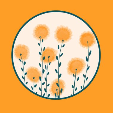 Çiçekler ve bitkilerle soyut bir arka plan. Güzel bir arkaplan, duvar kağıdı ve yapraklı bir şablon. Genel popüler arkaplan