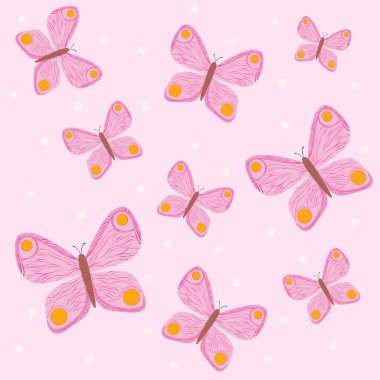 Abstract and unusual butterflies. Beautiful butterflies in retro style. Butterflies and unusual lines and patterns. Beautiful background with butterflies