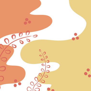 Abstract background with leaves and plants. Beautiful creative background with lines and shapes. Creative textures and lines. Background with plants.