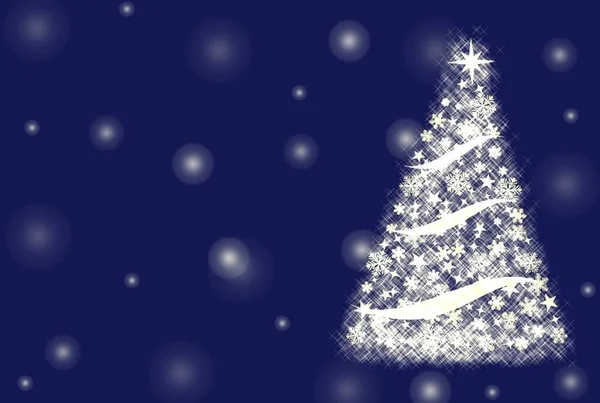 Luminoso Albero Natale Incandescente Bellissimo Sfondo — Foto Stock