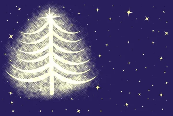 Luminoso Albero Natale Incandescente Bellissimo Sfondo — Foto Stock