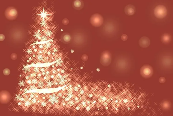 Φωτεινό Λαμπερό Χριστουγεννιάτικο Δέντρο Ένα Όμορφο Φόντο — Φωτογραφία Αρχείου