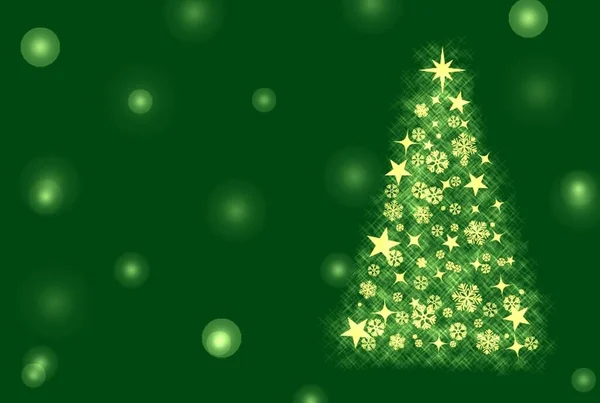 美丽的背景上闪烁着明亮光芒的圣诞树 — 图库照片#