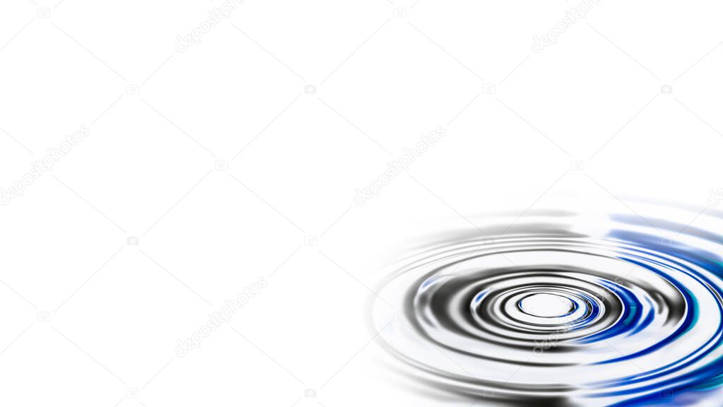 Concentric circles in shades of blue and gray on white surface resembling ripples of water on liquid surface. Can be used as a background of presentation slide.