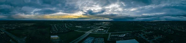Panorama Aéreo Del Distrito Alrededor Brannon Cruzando Distrito Comercial Entre — Foto de Stock