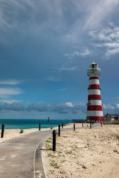 Fußweg Zum Leuchtturm Der Küste Der Privatinsel Der Karibik — Stockfoto