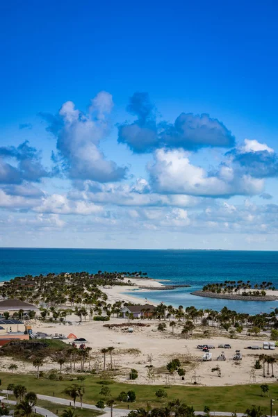 Aerial View Tropical Island Caribbean Sea Close Bahamas — ストック写真