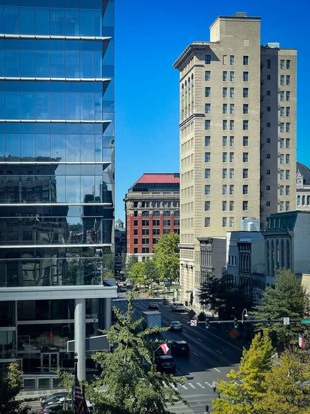 Stare Nowe Budynki Bokach Głównej Ulicy Centrum Lexington Kentucky — Zdjęcie stockowe