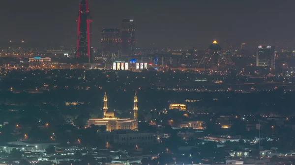 Wolkenkratzer Rund Deira Und Creek District Dubai Zeitraffer Hohe Gebäude — Stockfoto