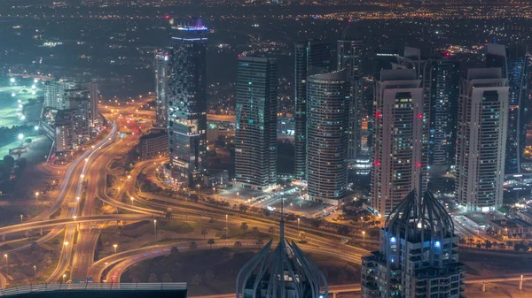 Jlt Dubai Jachthaven Wolkenkrabbers Buurt Van Sheikh Zayed Road Gedurende — Stockfoto