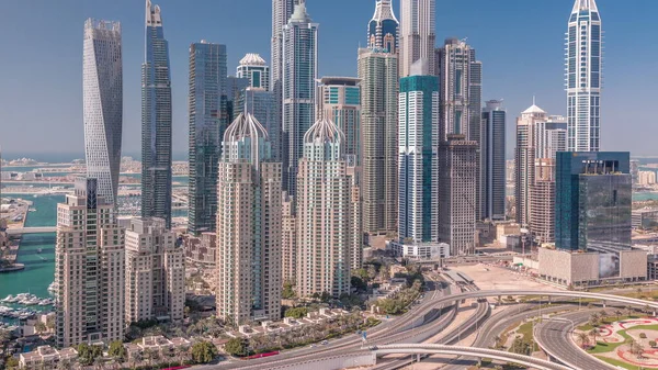 Rascacielos Dubai Marina Cerca Intersección Sheikh Zayed Road Con Los — Foto de Stock