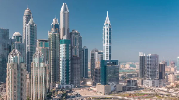 Skyscrapers Dubai Marina Біля Перетину Шейх Заєд Роуд Високими Житловими — стокове фото