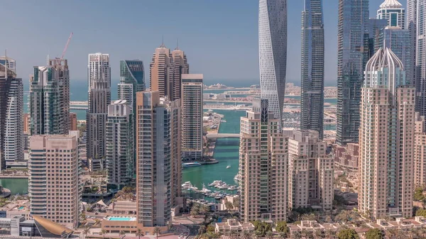 Rascacielos Dubai Marina Con Los Edificios Residenciales Más Altos Yates —  Fotos de Stock