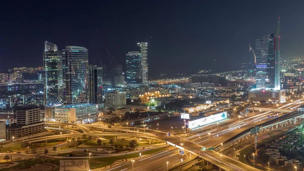 Budynki Biurowe Skrzyżowania Autostrad Dubaju Internet City Media City Antenowa — Zdjęcie stockowe