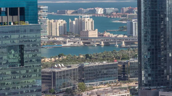 Office Buildings Dubai Internet City Media City District Aerial Timelapse — Stock Photo, Image