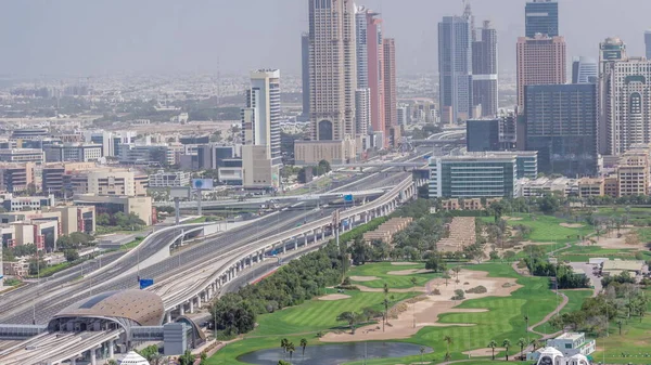 Vista Aérea Sheikh Zayed Road Dubai Internet City Zona Barsha — Foto de Stock