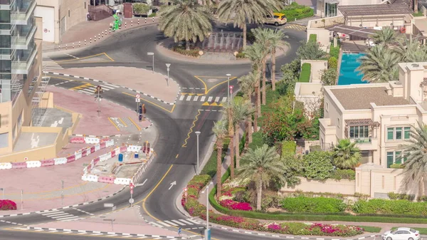Letecký Pohled Křižovatku Mezi Mrakodrapy Městská Krajina Čtvrti Dubai Marina — Stock fotografie