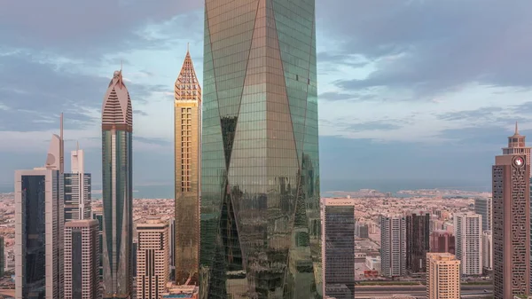Финансовый Центр Дубая Роскошными Небоскребами Дубай Объединенные Арабские Эмираты Вид — стоковое фото