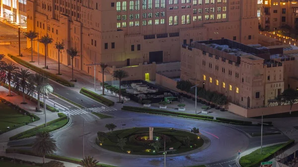 Vista Aérea Uma Rotunda Cruzamento Círculo Estrada Centro Dubai Partir — Fotografia de Stock