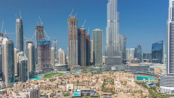 Dubai Downtown Течение Дня Временной Промежуток Тенями Быстро Движущимися Самого — стоковое фото
