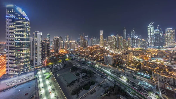 Επιχειρηματικό Κόλπο Του Ντουμπάι Και Στο Κέντρο Της Πόλης Πύργους — Φωτογραφία Αρχείου