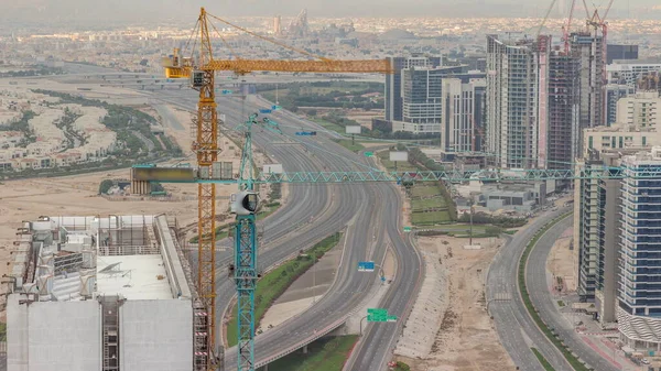 Luchtfoto Van Khail Weg Drukke Verkeer Buurt Business Bay District — Stockfoto