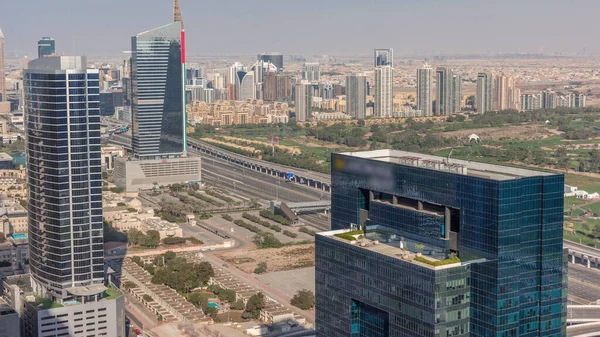 Vista Aérea Cidade Mídia Área Distrito Barsha Heights Timelapse Marina — Fotografia de Stock