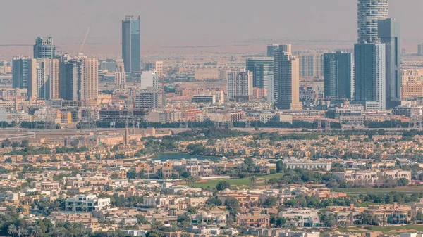 Aerial View Jumeirah Village Circle District Timelapse Radial Community Dubai — Stock Photo, Image