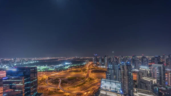 Enorme Kruising Van Snelweg Tussen Jlt District Dubai Marina Kruist — Stockfoto