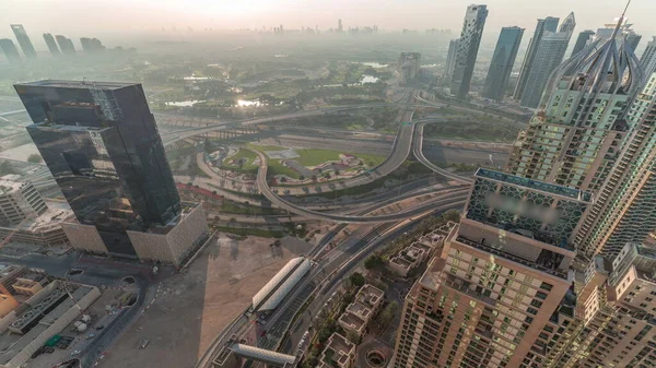 Der Jachthafen Von Dubai Und Die Jlt Wolkenkratzer Entlang Der — Stockfoto