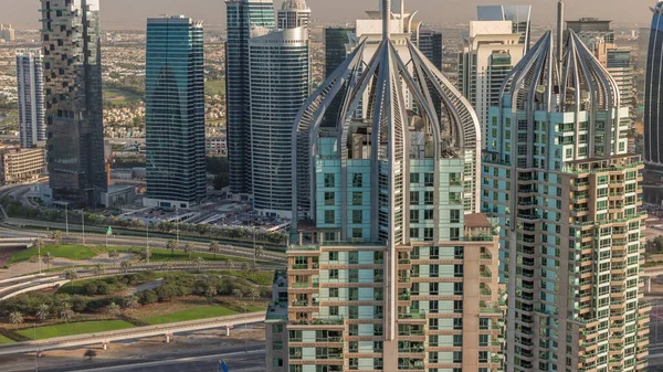 Jlt Dubai Marina Skyscrapers Sheikh Zayed Road Aerial Timelapse Residential — Stock Photo, Image